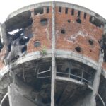 Poškodovani vodni stolp v Vukovarju